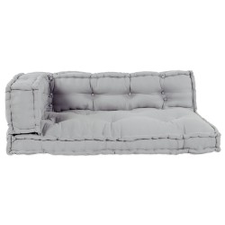 Coussin de canapé Palletavec appui-bras et dossier en tissu gris 