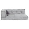 Coussin de canapé Palletavec appui-bras et dossier en tissu gris 