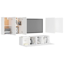 Ensemble de meubles TV 6 pcs Blanc Bois d'ingénierie 