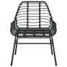 Ensemble à manger de jardin 3 pcs noir résine tressée verre 