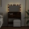 Coiffeuse avec LED chêne fumé 80x41x134,5 cm 
