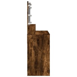 Coiffeuse avec LED chêne fumé 80x41x134,5 cm 