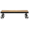Table basse avec roulettes bois de manguier massif 100x55x26 cm 