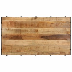Table basse avec roulettes bois de manguier massif 100x55x26 cm 