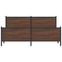 Cadre de lit en métal sans matelas chêne marron 193x203 cm 