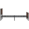 Cadre de lit en métal sans matelas chêne marron 193x203 cm 