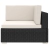 Chaise d'angle 1 pc et coussins Résine tressée Noir 