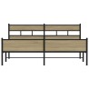 Cadre de lit en métal sans matelas chêne sonoma 200x200 cm 