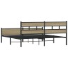 Cadre de lit en métal sans matelas chêne sonoma 200x200 cm 
