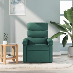 Fauteuil de massage inclinable Vert foncé Tissu 