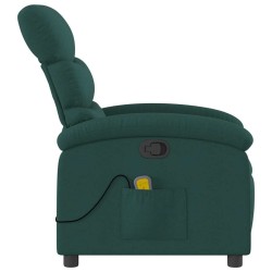 Fauteuil de massage inclinable Vert foncé Tissu 
