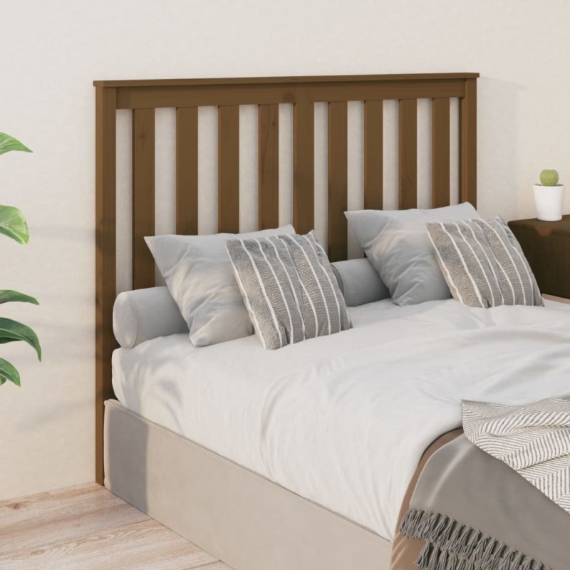 Tête de lit Marron miel 146x6x101 cm Bois massif de pin Tête de lit Marron miel 146x6x101 cm Bois massif de pin