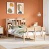 Lit bibliothèque sans matelas 135x190 cm bois de pin massif 