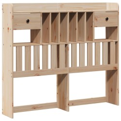Lit bibliothèque sans matelas 135x190 cm bois de pin massif 
