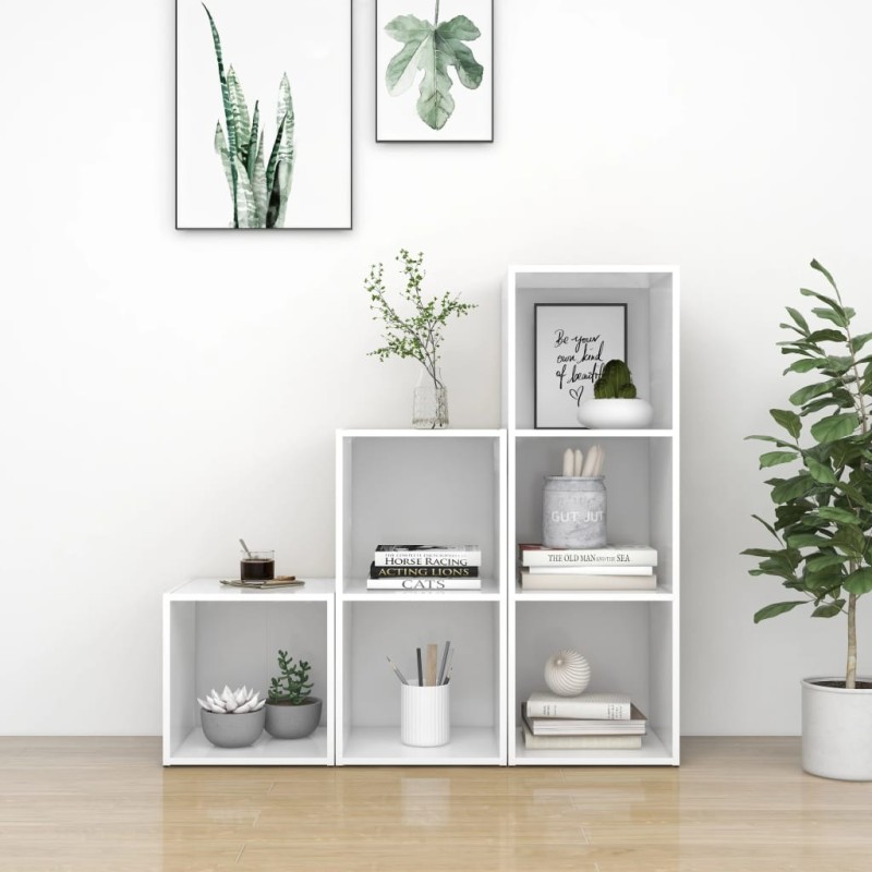 Ensemble de meubles TV 3 pcs Blanc Bois d'ingénierie Ensemble de meubles TV 3 pcs Blanc Bois d'ingénierie