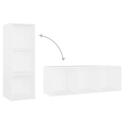 Ensemble de meubles TV 3 pcs Blanc Bois d'ingénierie 