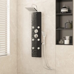 Panneau de douche Verre 25x47,5x130 cm Noir 