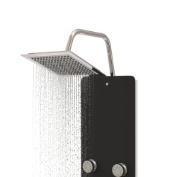 Panneau de douche Verre 25x47,5x130 cm Noir 
