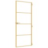 Porte intérieure mince doré 83x201,5 cm verre trempé aluminium 