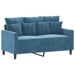 Canapé à 2 places Bleu 120 cm Velours 