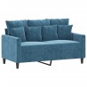 Canapé à 2 places Bleu 120 cm Velours 