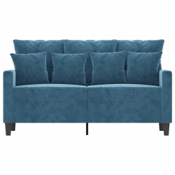 Canapé à 2 places Bleu 120 cm Velours 