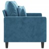 Canapé à 2 places Bleu 120 cm Velours 