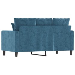 Canapé à 2 places Bleu 120 cm Velours 