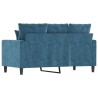 Canapé à 2 places Bleu 120 cm Velours 