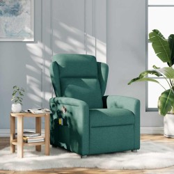 Fauteuil de massage inclinable Vert foncé Tissu 