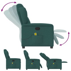 Fauteuil de massage inclinable Vert foncé Tissu 