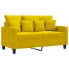 Canapé à 2 places Jaune 120 cm Velours 