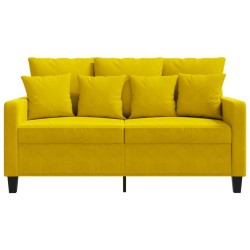Canapé à 2 places Jaune 120 cm Velours 