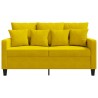 Canapé à 2 places Jaune 120 cm Velours 