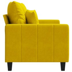 Canapé à 2 places Jaune 120 cm Velours 