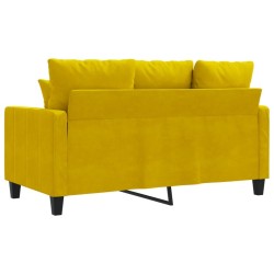 Canapé à 2 places Jaune 120 cm Velours 