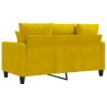 Canapé à 2 places Jaune 120 cm Velours 