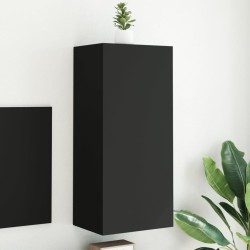 Meuble TV mural noir 40,5x30x90 cm bois d'ingénierie 