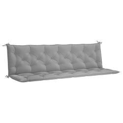 Coussin de banc de jardin gris 200x(50+50)x7 cm tissu oxford 
