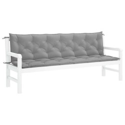 Coussin de banc de jardin gris 200x(50+50)x7 cm tissu oxford 