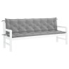 Coussin de banc de jardin gris 200x(50+50)x7 cm tissu oxford 