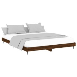 Cadre de lit sans matelas chêne marron 150x200 cm 