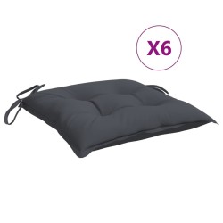 Coussins de chaise lot de 6 anthracite 50x50x7 cm tissu oxford 