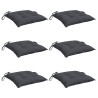 Coussins de chaise lot de 6 anthracite 50x50x7 cm tissu oxford 