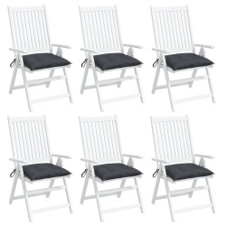 Coussins de chaise lot de 6 anthracite 50x50x7 cm tissu oxford 