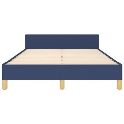 Cadre de lit sans matelas bleu 120x190 cm tissu 