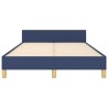 Cadre de lit sans matelas bleu 120x190 cm tissu 