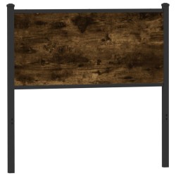 Tête de lit chêne fumé 80 cm bois d'ingénierie et acier 