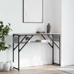 Table console avec étagère sonoma gris 105x30x75 cm 