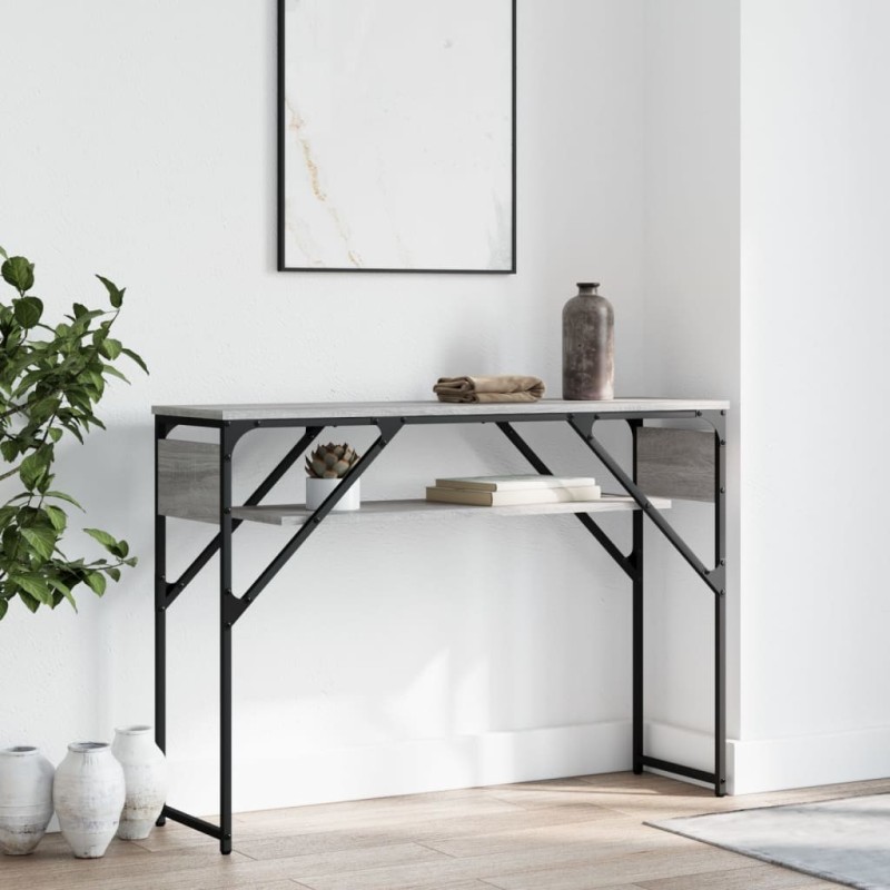 Table console avec étagère sonoma gris 105x30x75 cm Table console avec étagère sonoma gris 105x30x75 cm